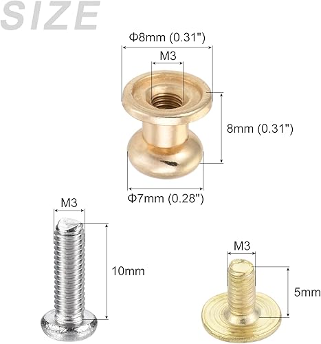 Miniatura 2 de METALLIXITY Mini tiradores de cajón (0.28 pulgadas), 12 unidades, aleación de zinc, mini pomos de cabeza redonda con tornillos, para manija de cajón