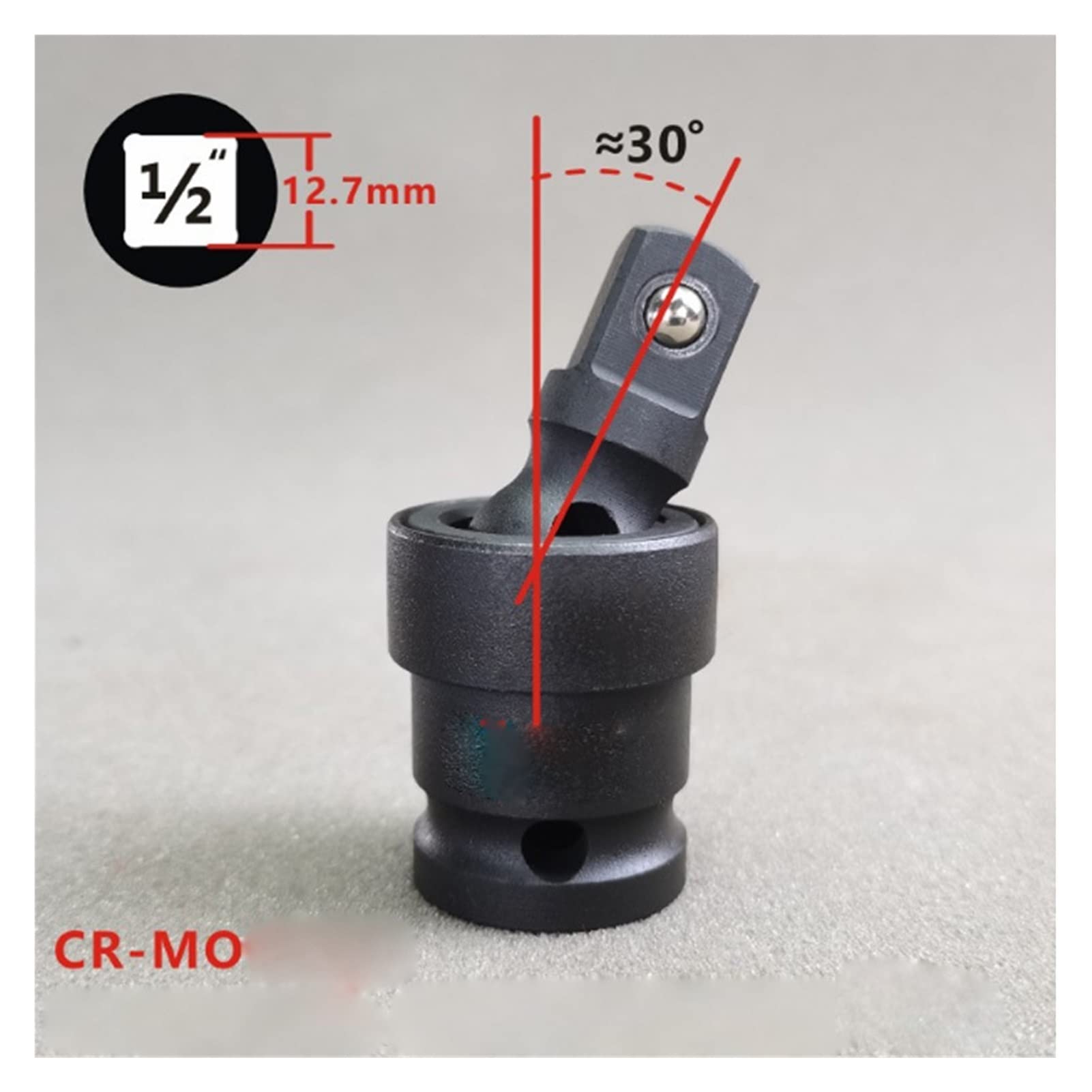 Złącze wału z przegubem krzyżowym, Adapter gniazda ze stali Cr-Mo o udarności 1/4 3/8 3/4 1 1/2 cala Przeguby kulowe sześciokątne(1inch Hex)