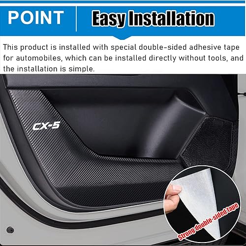 Miniatura 4 de Great-luck Adhesivos de cuero para puerta antipatadas, accesorios interiores personalizados, calcomanías protectoras de película de borde lateral, 4