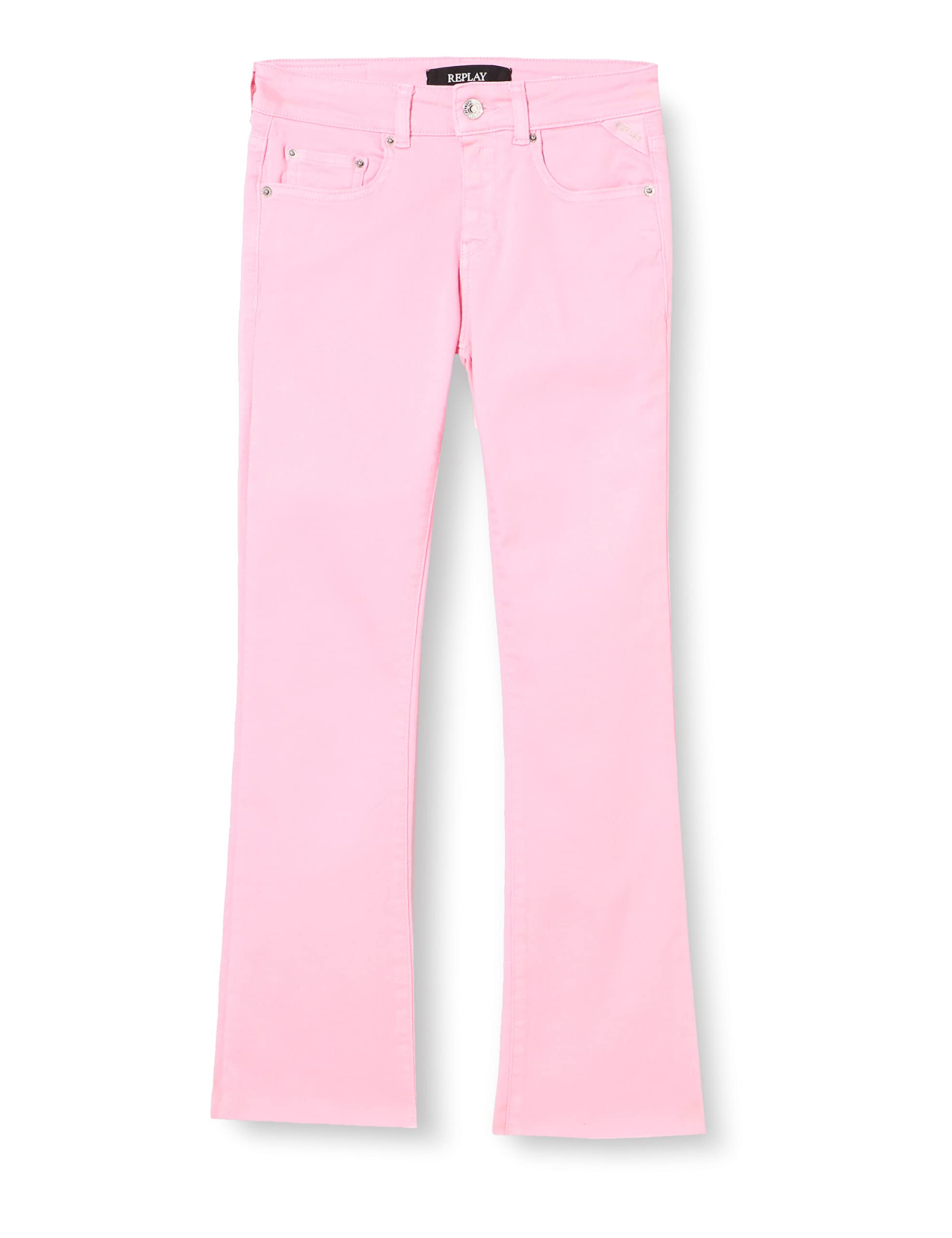 Replay Damen Jeans Schlaghose Faaby Flare Crop Flare-Fit, Light Rose 307 (Rosa), 31W