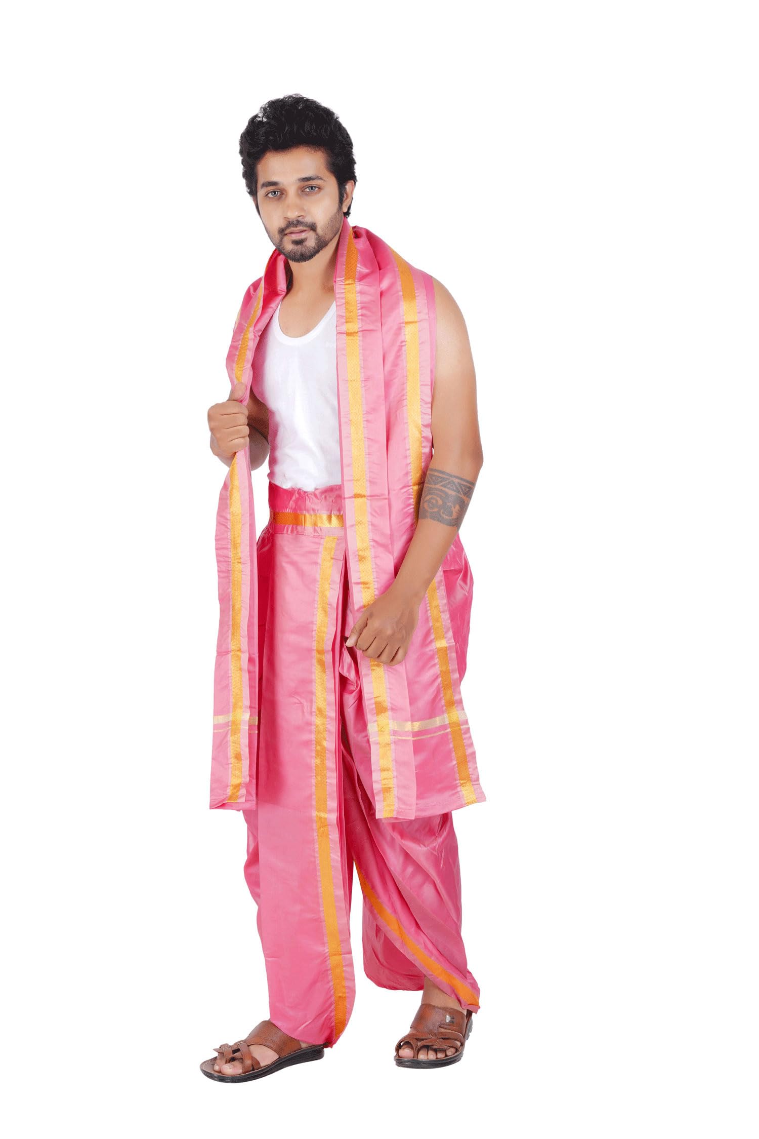 PRAKASAM COTTON Asha Pattu - Juego de pankakacham (seda sintética, 22,8 x 12,7 cm)