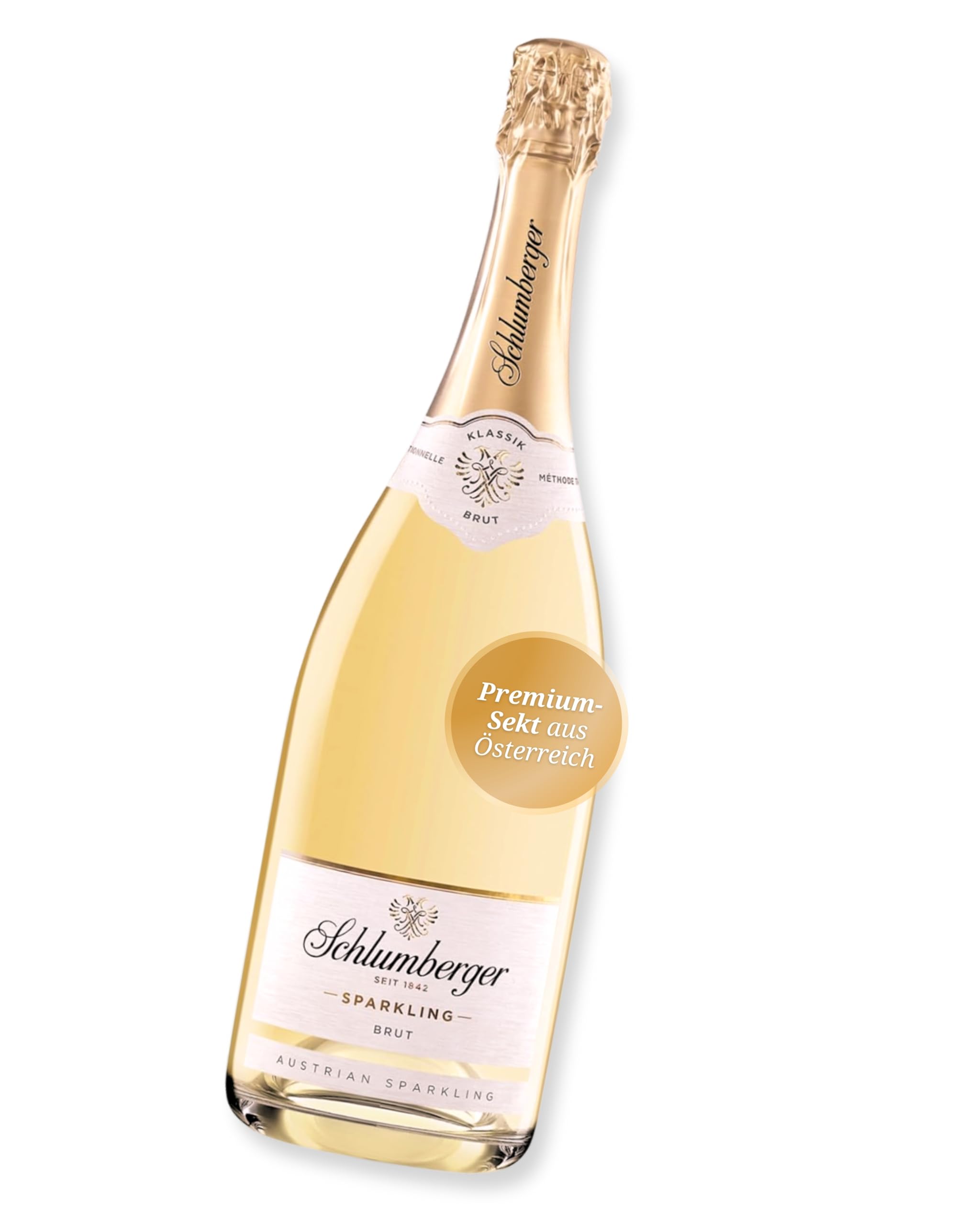 Schlumberger Sparkling Brut Klassik I Austrian Sparkling Sekt I 12% Vol. I 1,5 L I Méthode Traditionelle Flaschengärung I Feinperliger Brut Sekt als stilvoller Aperitif für besondere Anlässe
