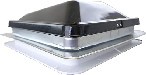 Miniatura 2 de HENG'S INDUSTRIES Ventilador de ventilación de techo RV de 14 pulgadas con tapa estilo cuña de humo de 12 voltios, anillo de adorno de 1 pulgada |