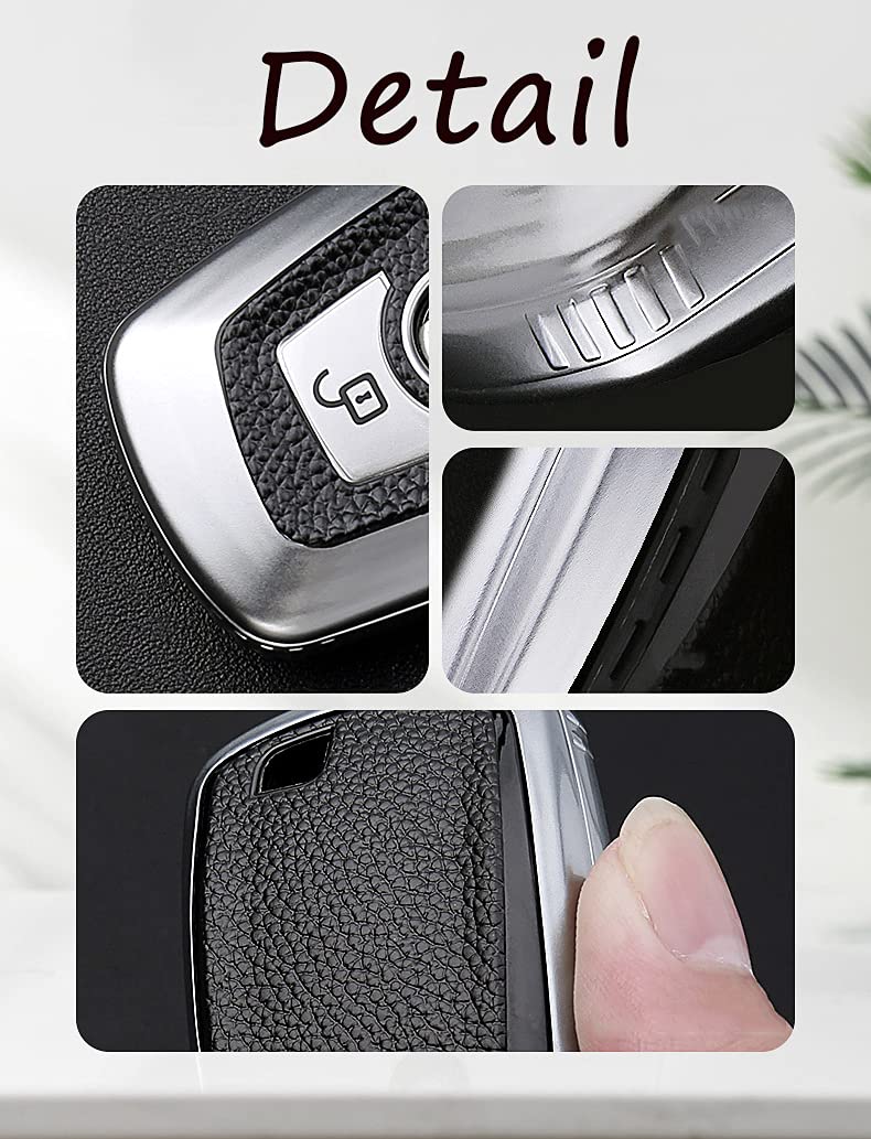 HIBEYO Custodia Intelligente Per Chiave Auto Audi – TPU + PC, Colore Viola/Nero – Con Portachiavi