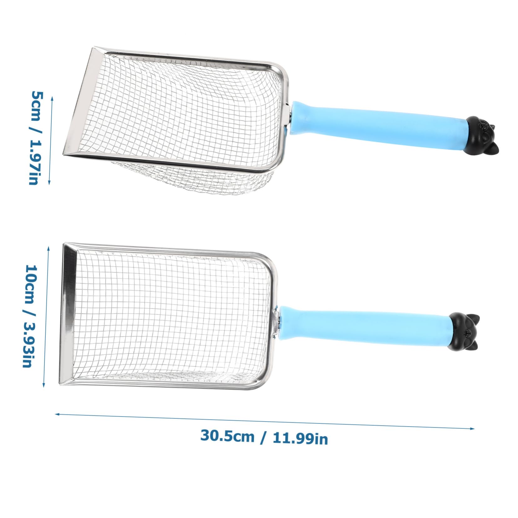 VANZACK 5pezzi Metal Cat Litter Scoop Inossidabile Antiaderente Attrezzo per Pulizia Lettiere per Design Filtrato La Rimozione Rapida Feci e