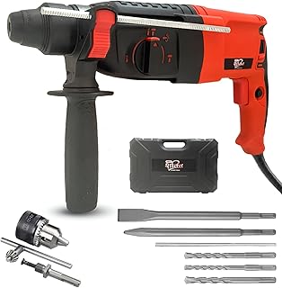 HPD Shakti 26mm Rotary Hammer with Three Modes (Reverse & Forward) | FREE 13mm Chuck, Adapter, 3 Drill Bits, 2 Chisels | Professional Heavy-Duty Copper Motor | Concrete, Masonry, Wood Drilling Tool