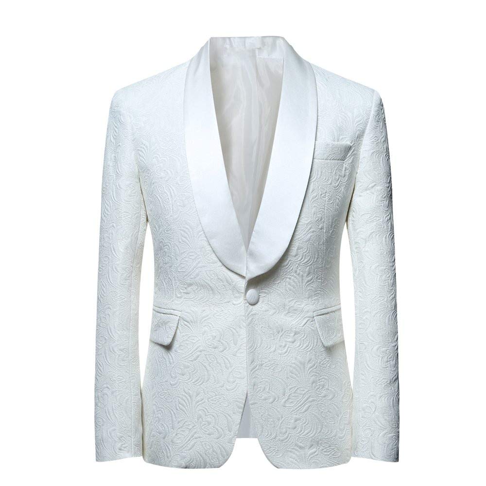 HOTK Uomo Abiti da Cerimonia Eleganti da Ballo con Risvolto Scialle in 2 Pezzi Jacquard su Misura