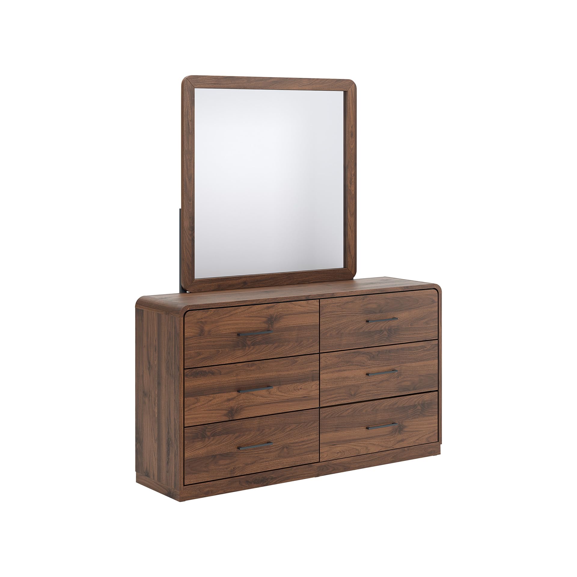 Signature Design by Ashley Hollinaze Contemporary 6-Drawer Dresser and Mirror with Anti-Tipping Restraint, Dark Brown
