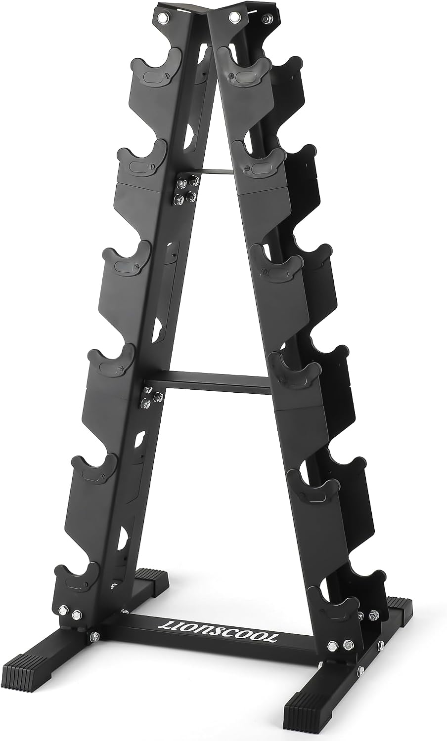 LIONSCOOL 5/6 Tier A-Frame Dumbbell Rack Stand Only, Heavy Duty Steel Weight Rack for Home Gym, Space-Saving Dumbbell Stand (200/300/600LBS Capacity)