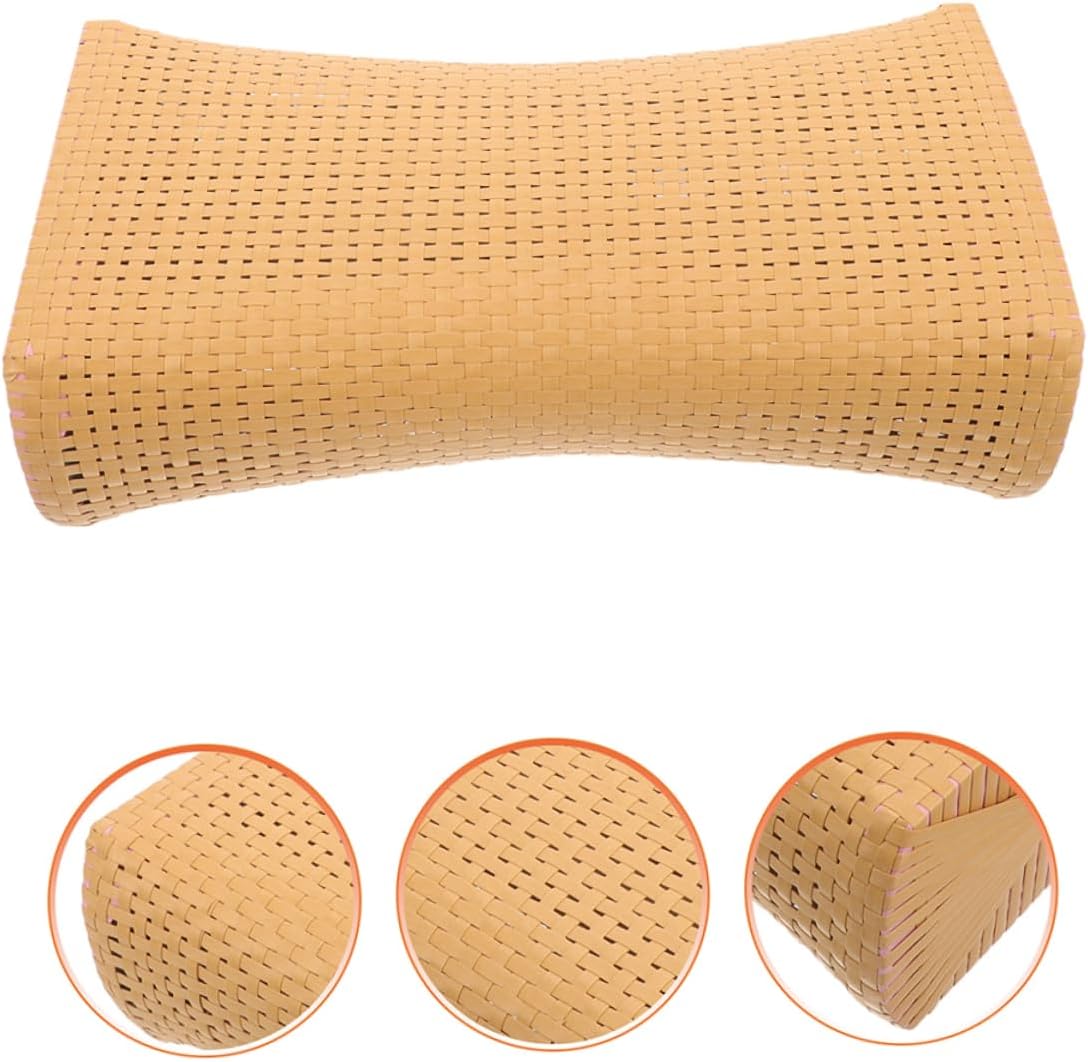 2pcs Ergonomic Sauna Pillow Rattan Woven Design Neck Rest for Elderly Breathable Cooling Pillow