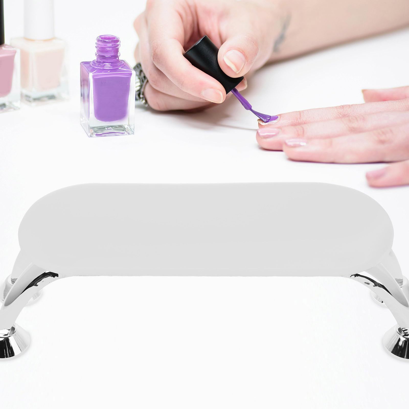 Poggiamani per Manicure in Pu e Ferro Antiscivolo, Cuscino Poggia Mani Spesso e Compatto per Salone di Bellezza e Uso Personale