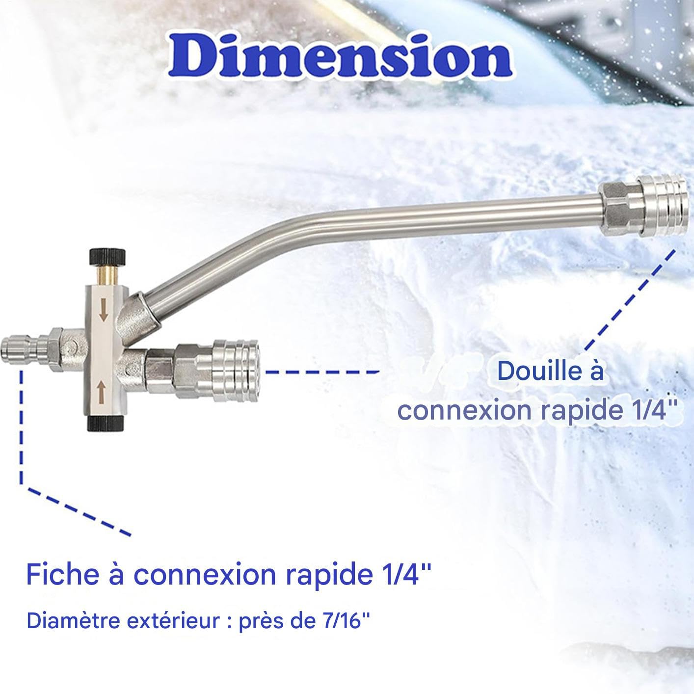Conector doble para limpiador de alta presión – Lanza espuma pulverizador de alta presión, 5 boquillas, botella de 1000 ml, pulverizador de agua, accesorios de limpieza para el hogar y pasillos
