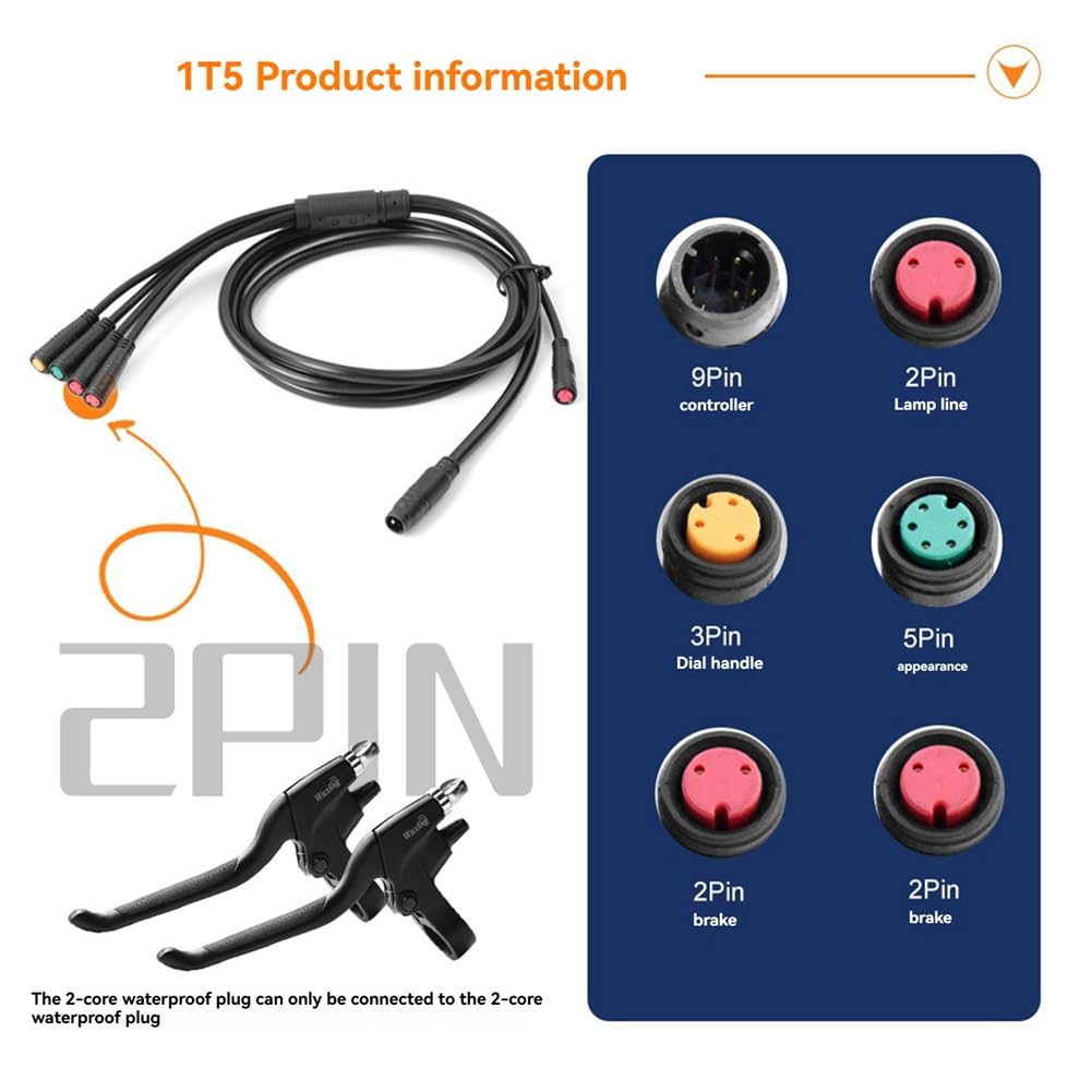 Controller per bicicletta elettrica con luce 1T5 KT-15A, regolatore a sinusoidale impermeabile, accessorio per bicicletta elettrica e monopattino elettrico.