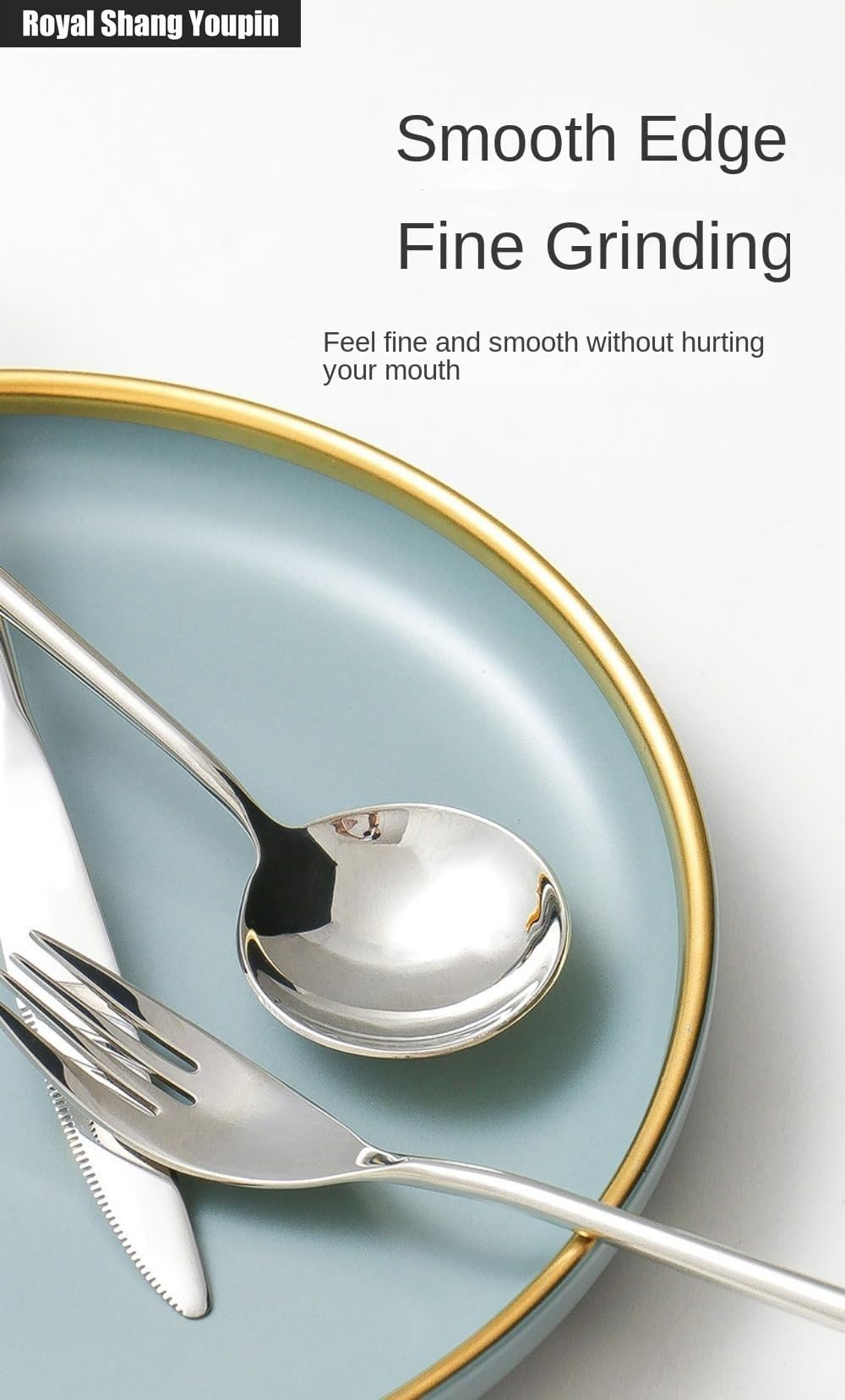 Maniglia Creativa Cucina Acciaio Inossidabile Posate Stoviglie Posate Coltelli Forchette Cucchiai Set, Cucchiaio Da Hotel Dessert Cucchiaio Da Caffè (Nero,16 pezzi)