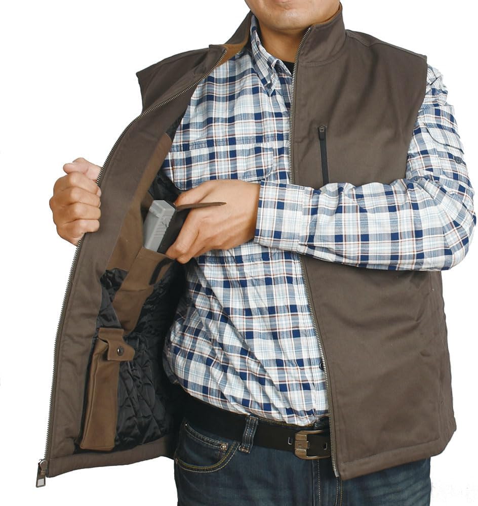 EDTREK Men's Concealed Carry Vest With Two Holster Inside - Urban Gun Vest With Zipped Chest Pocket - Image 6