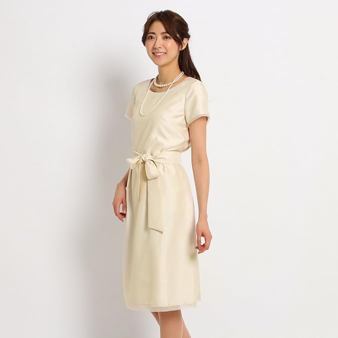 Amazon Co Jp リフレクト Reflect シルキーシャンタンワンピース 15 3l ナチュラル 050 服 ファッション小物