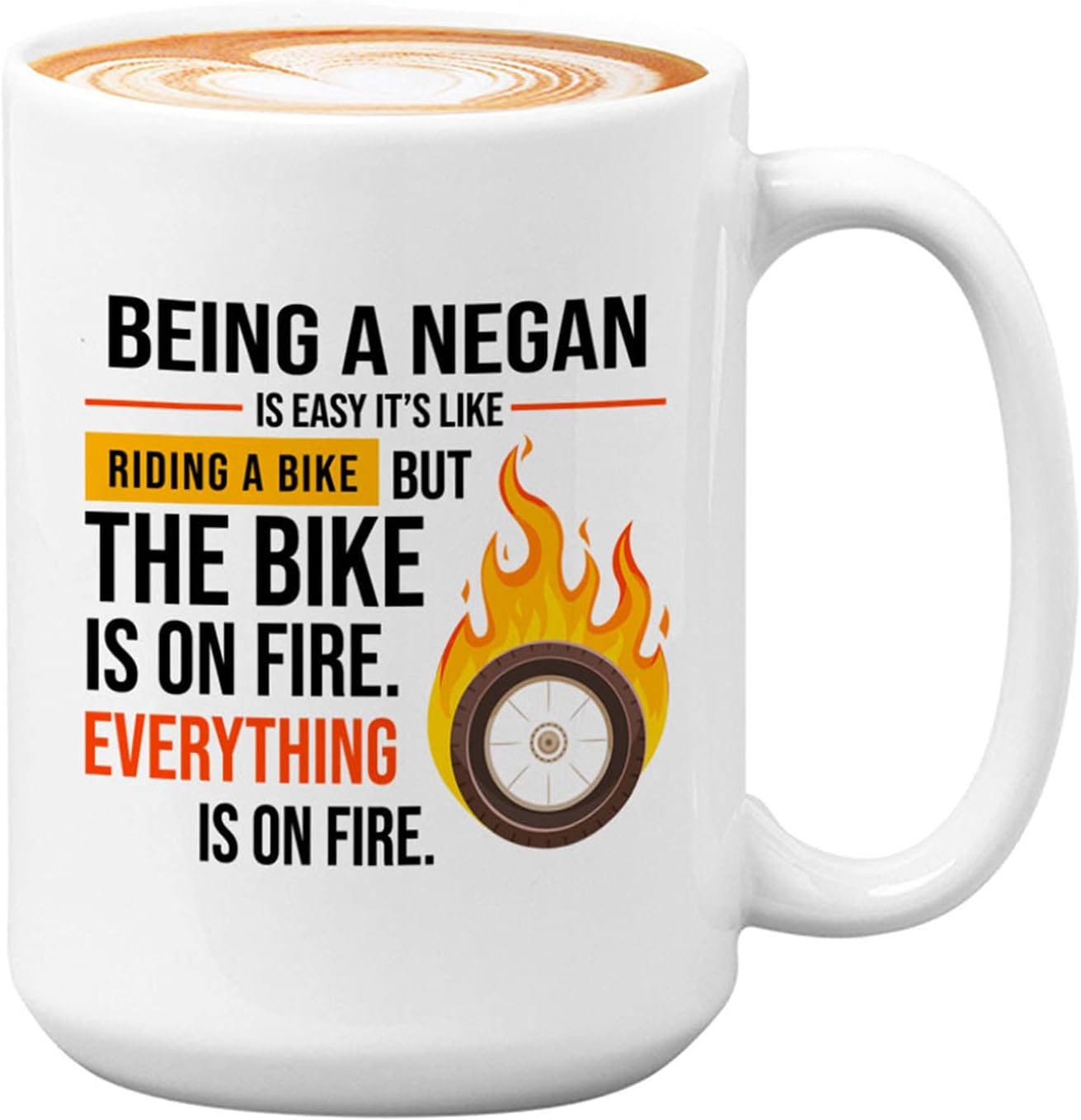 Sarcasm Coffee Mug 15oz White - Being A Negan Is Easy It's Like Riding A Bike - Occupation Celebration Employment Profession Game Job