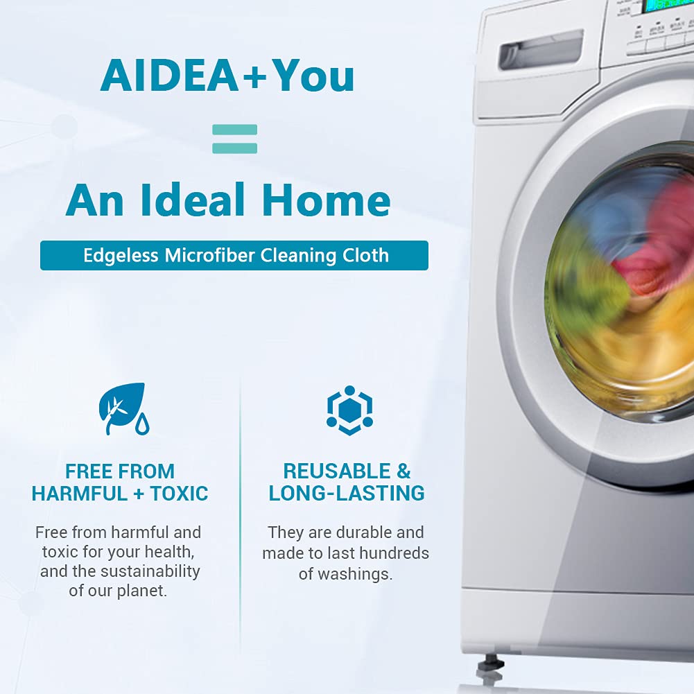 AIDEA Microfibre Cleaning Cloth, Microfibre Cleaning Cloth 24 Units 30 x 30 cm — view 3
