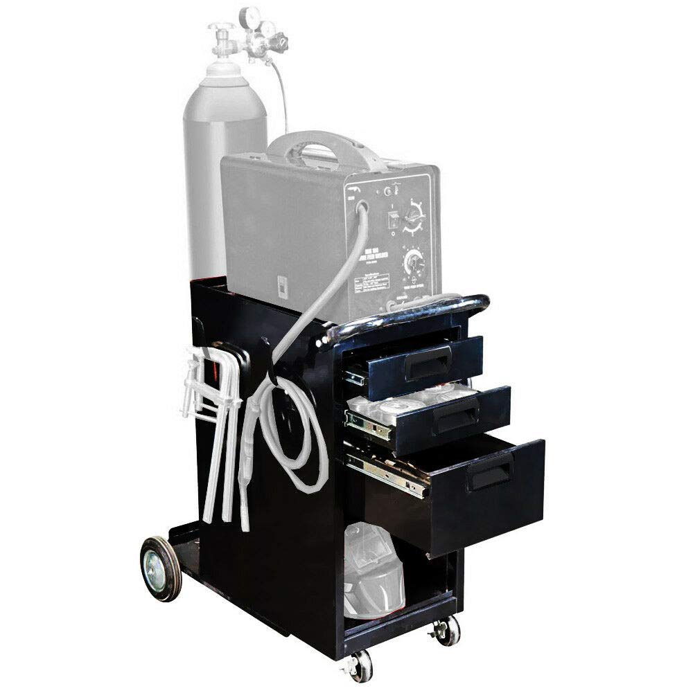 9TRADING Welding Cabinet Cart for MIG TIG ARC Plasma Cutter Tank Storage Heavy Duty