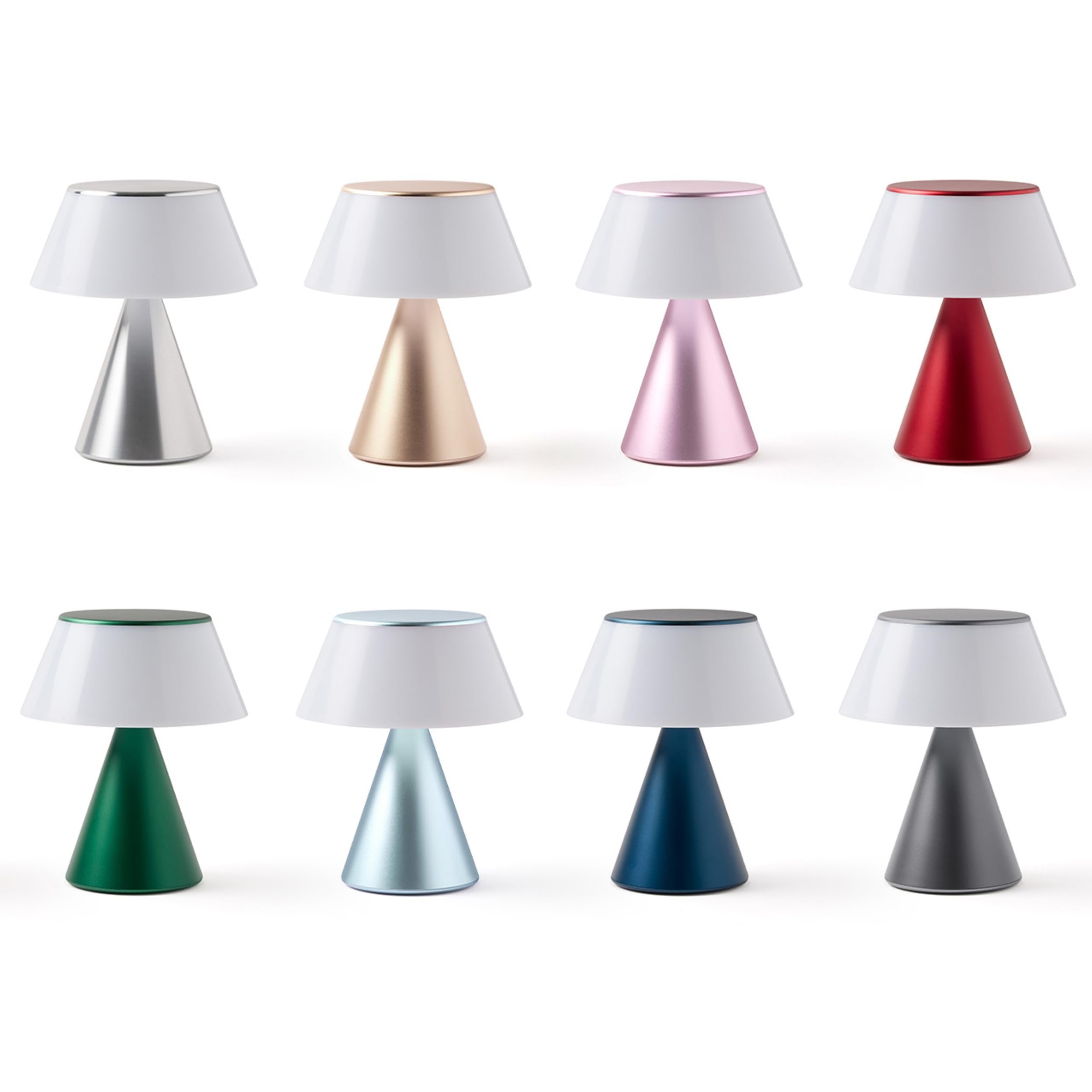 Lexon LUMA L Lámpara de Noche Sensible al Táctil, Luz Nocturna Inalámbrica con Regulación y Sincronización Multilámpara, 9 Colores LED, Recargable, Carcasa de Aluminio - Rojo Oscuro