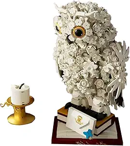 Animal Magic Owl Flower Building Blocks Set,Suitable for Adults who Enjoy Creative Hobbies Flower & Animal Collectible Table Art Set(1239Pieces) Interesting Gift for Building Block Enthusiasts
