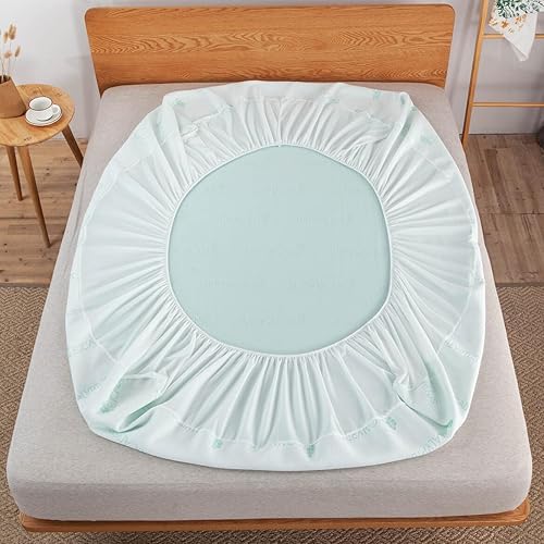 Miniatura 5 de Funda de colchón perfumada de eucalipto, poliéster, comodidad de felpa, diseño exclusivo por OakRidgeTM, tamaño King