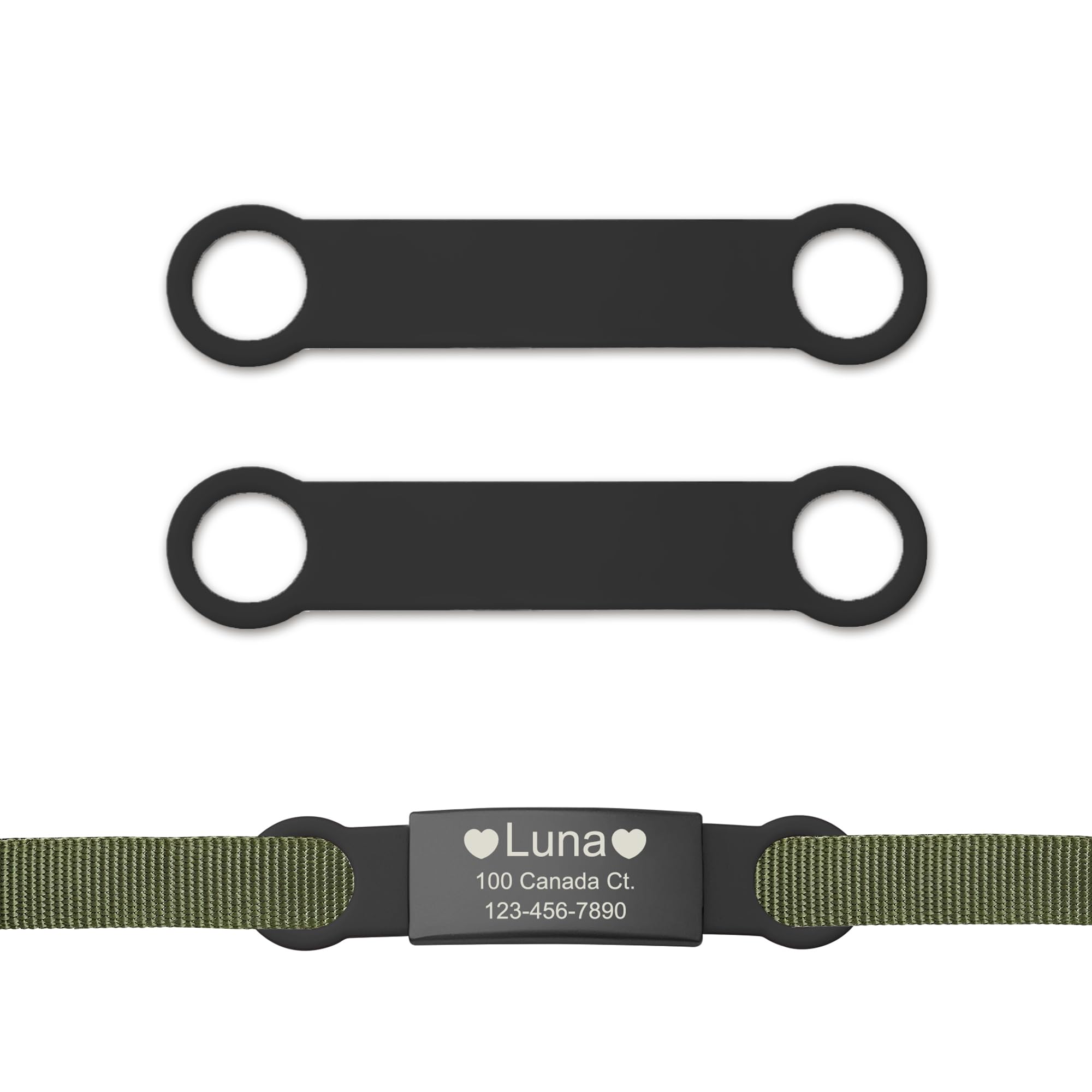 Anavia 2-Pack Silicone Bands, Fits to Anavia Silicone Slide on Pet Tags, S/M/L/XL Multiple Colors FDA Grade Silicone Replacement Tag Attachment Holder