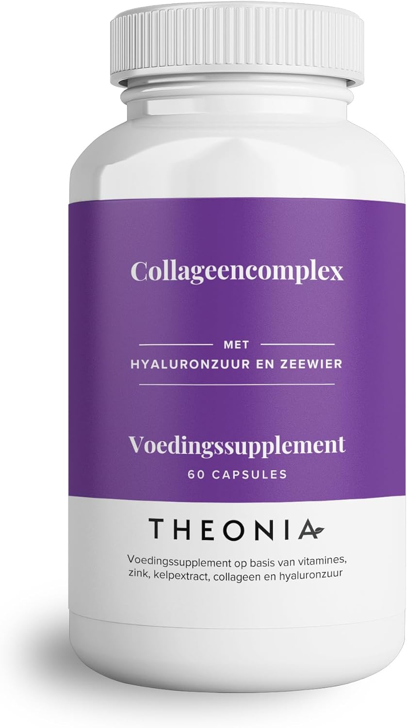 Collageencomplex Hyaluronzuur en zeekelp Vitamine E, C, biotine – Gezonde nagels, huid, haargewrichten, metabolisme – Type 1 marien supplement – Niet-GGO, 60 capsules