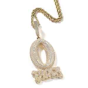 アクセサリー BoTT OG LOG necklace Hip-Hop Style Diamond O Block Zircon Letter Pendant Necklace