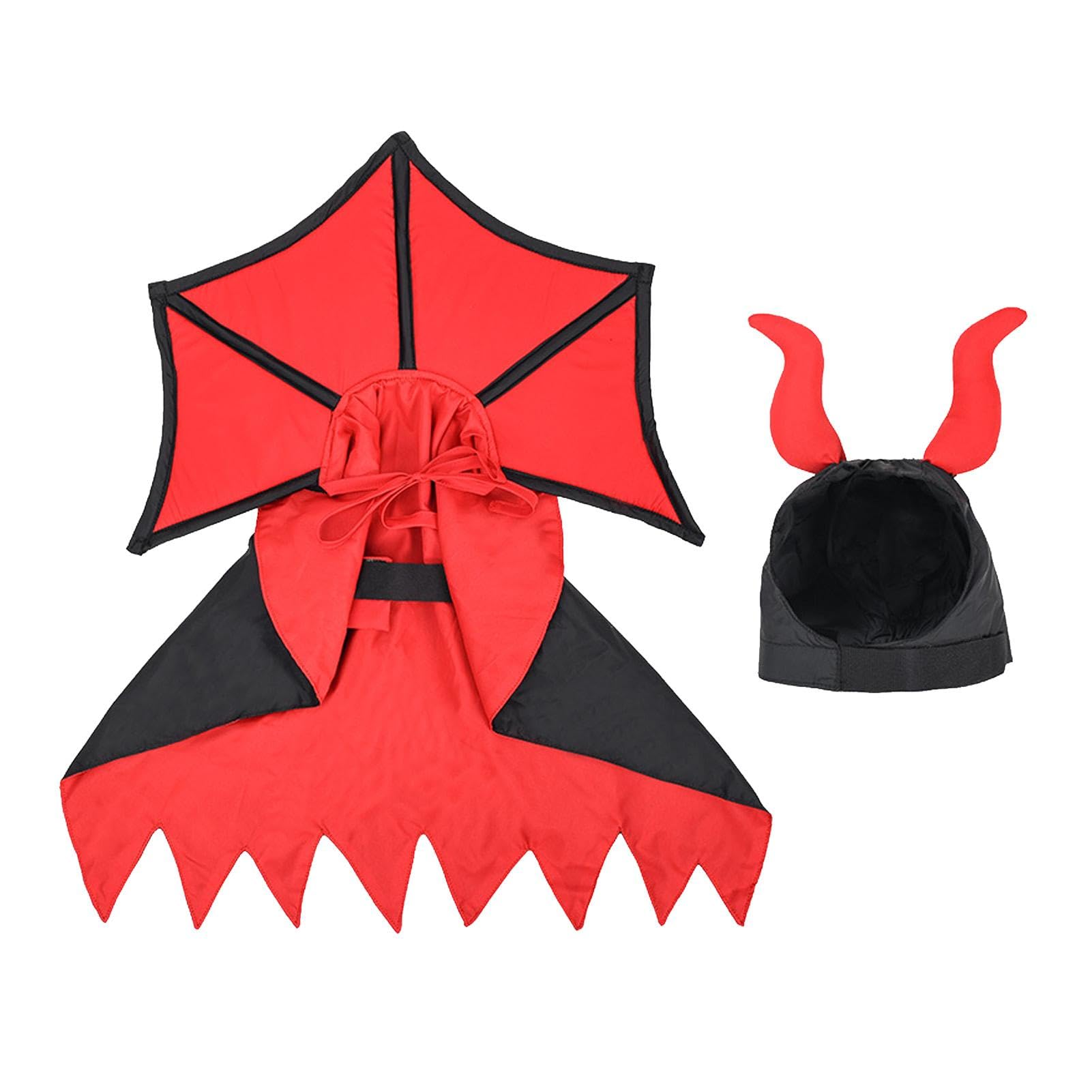 Halloween Vampir-Umhang Für Hunde – Rot/schwarz, Verstellbar, Für Kleine Bis Große Hunde, Leichtes Kostüm