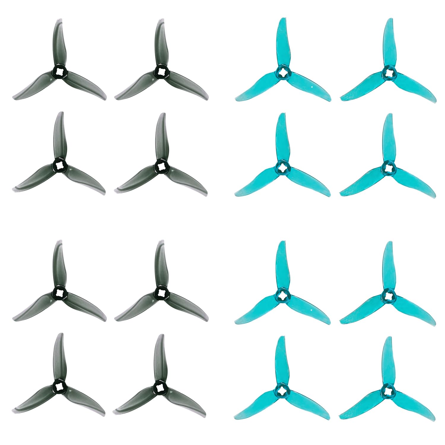 8Pairs Gemfan Hurricane 3520 3-Blade Propeller Props for 3.5 inch Quadcopter with 5mm/3 Holes for 1806-2004 Brushless Motor FPV Freestyle Racing Drone 8CW 8CCW