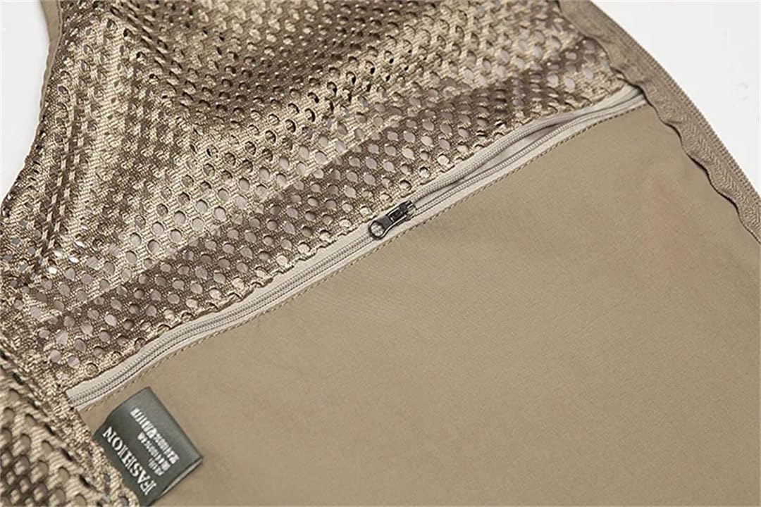Gilet tactique en maille pour homme - Plusieurs poches - Sans manches - Pour le travail, le cyclisme, la randonnée et la photographie