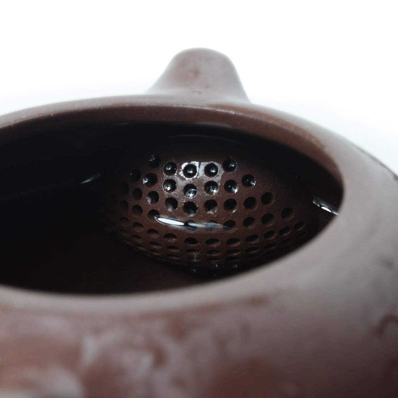 Teapot 6oz Chinese Yixing Xishi ZinI Clay Pots Ball Filter Infuser for Loose Tea (Spherical filter), Yixing Zini, 200ml - Image 3