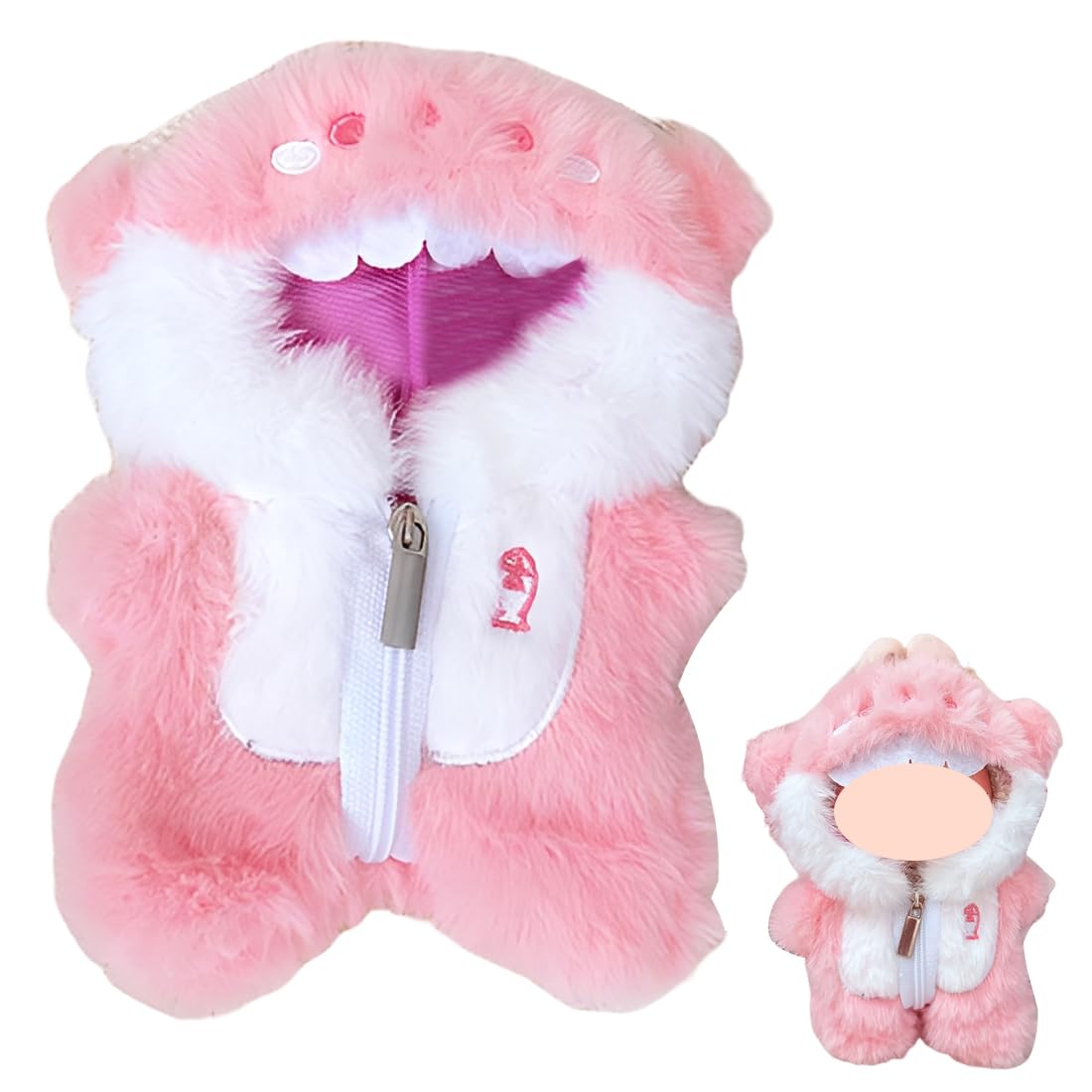 Tomedeks Clothes for Doll, Cute Pink Shark Plush Toy Clothes Stylish Outfit Accessories for 6.7in Doll Decoration Display,Gifts for Children,1Pcs(Clothing Only)