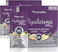 Hyaluronic Verisol Sanavita - Kit 2x Colágeno com Ácido Hialurônico Vitaminas e Minerais - 60 Sachês (105g, Tangerina com Abacaxi)