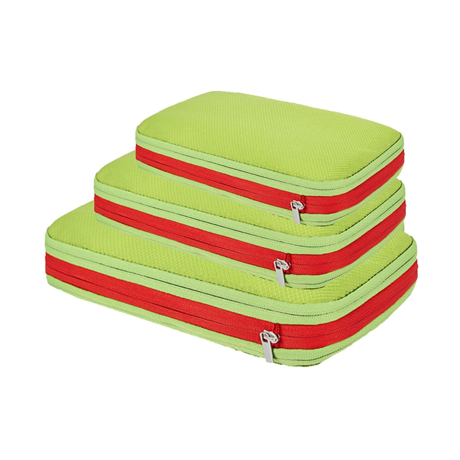 HEAVENGLOW 3Pcs Compression Packing Cubes Expandable Reusable for Hiking Travel Camping Green-image-38