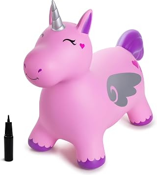 Vastoy Bouncy Unicorn Animal Hoppers for Kids Ride-On Toys with Pump