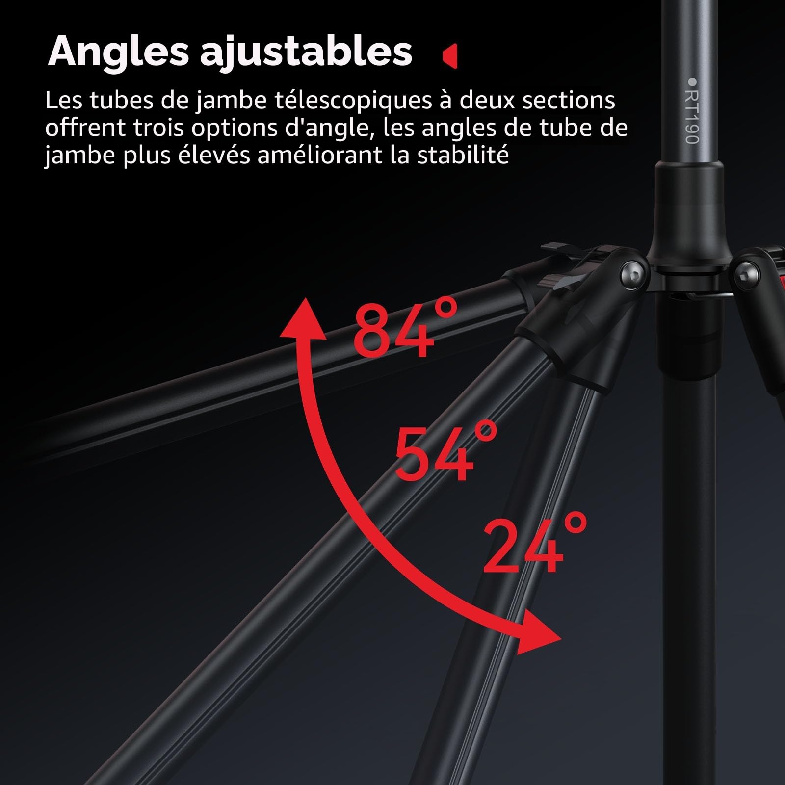 SMALLRIG 190 cm Trépied Lumière, Charge Max 4 kg, pour Lampes Torches, Anneaux Lumineux, Eclairages Vidéo LED, Eclairage COB, Trépied Pliable et Réglable, Dimensions plié 43 cm - 5475