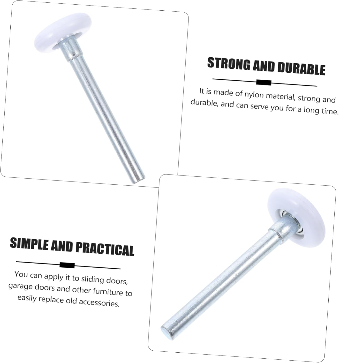 Vaguelly 10Pcs Nylon Garage Door Rollers Heavy Duty Guide Wheels Premium Sealed Bearings for Quiet Operation for Replacement on Garage Doors