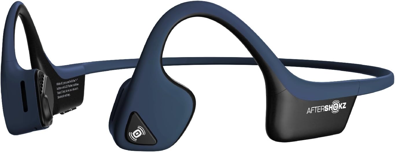 AfterShokz AS650MB Trekz Wireless Bluetooth On Ear Headphone with Mic (Blue)