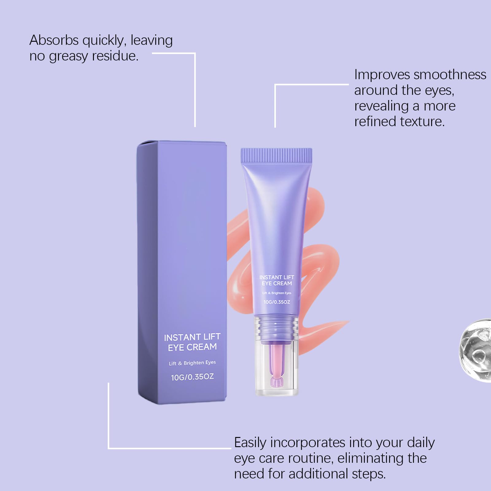 Gel occhi lifting immediato, cura degli occhi anti-invecchiamento contro gonfiore, rughe e occhiaie, rassodante, idratante e rinfrescante, per tutti i tipi di pelle, assorbe rapidamente (6 pezzi)