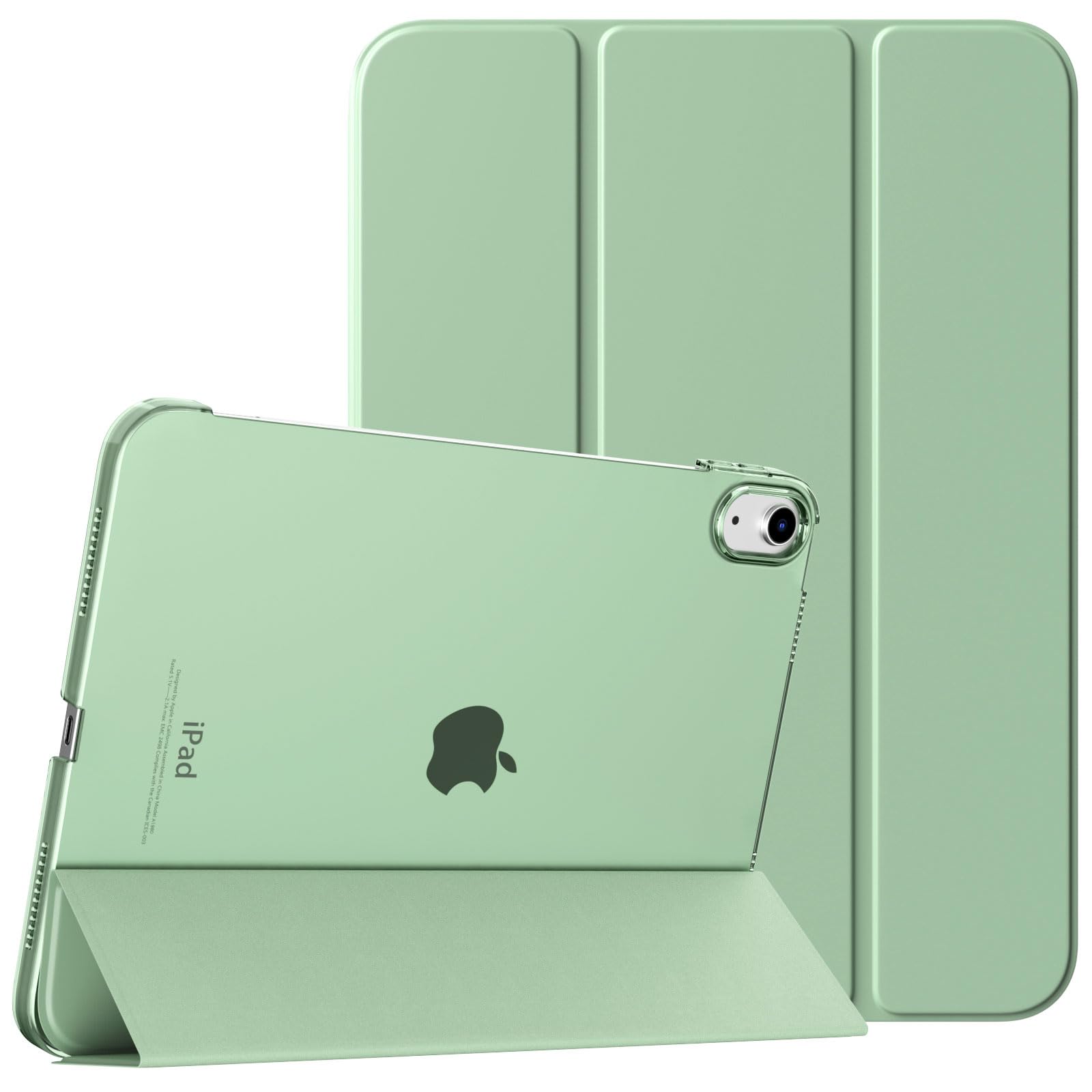 TiMOVO Cover Custodia Compatibile con iPad 10 Generazione 10,9" 2022, iPad 10 Cover con Retro in PC Rigido Semi-Trasparente, Funzione di Auto Sveglia/Sonno, Verde