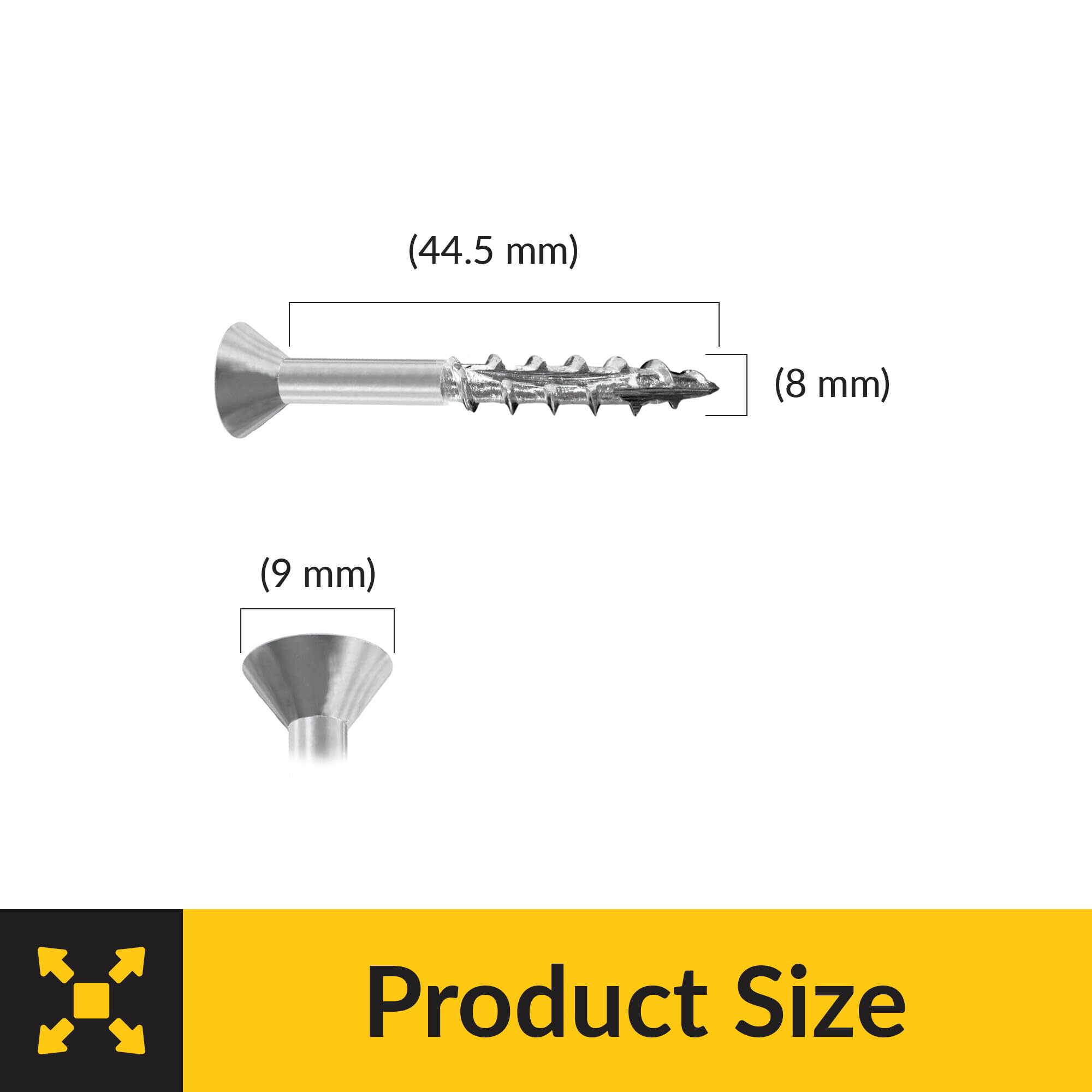 Brixwell SRW381804401 Dry Lube Screw, Flat Head Coarser & Cutter 44.5 mm Length 9 mm Thread Diameter Pack of 1000