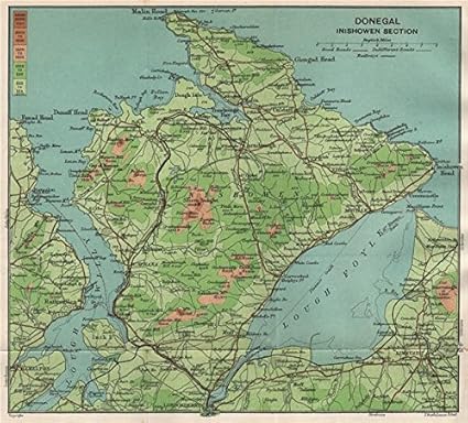 Map Of Inishowen Peninsula Ireland Inishowen Peninsula. Donegal. Vintage Map. Lough Foyle. Lough Swilly - 1902  - Old Antique Vintage Map - Printed Maps Of Ireland : Amazon.co.uk