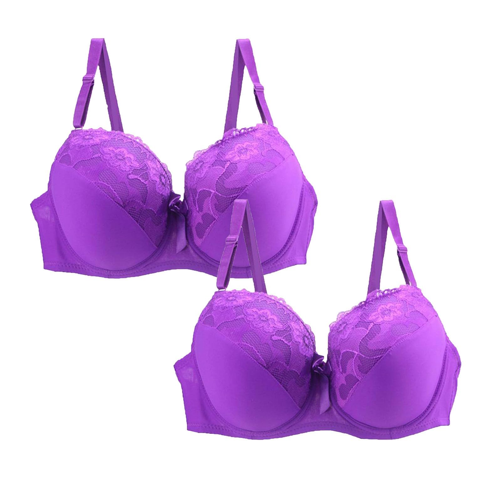 2er Pack BH Damen Ohne Bügel - Nahtloser Push-Up Büstenhalter Mit Starkem Halt