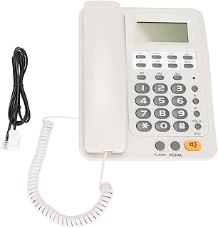 Desktop Corded Telephone, KX‑T6009CID Wired Landline Phone with Caller ID Display Function,Home/Office/Hotel Telephone Fixed Landline,Clear Volumn,British Telephone Line Telephone(white)