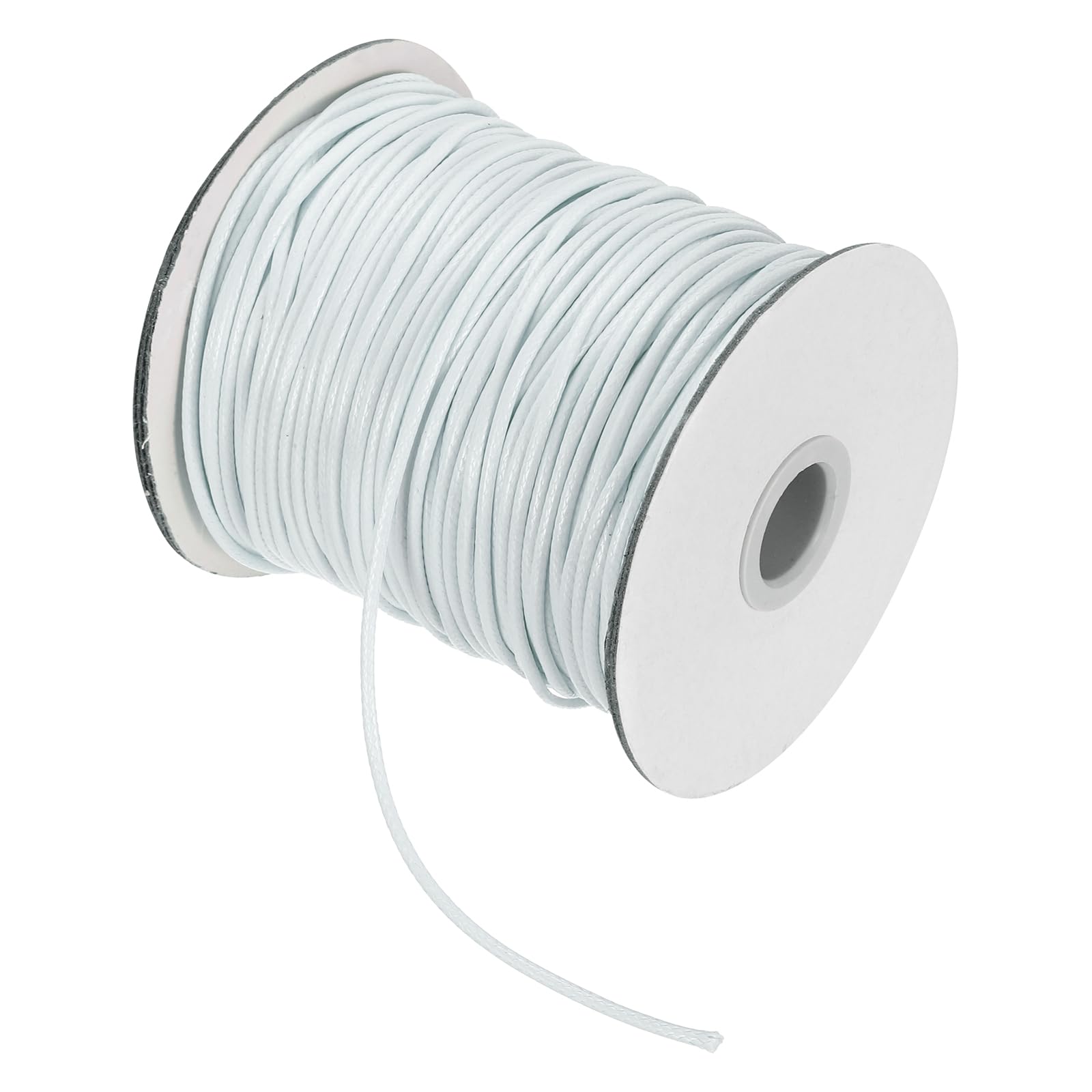 sourcing map Waxed Cord 2mm Waxed Thread 87 Yard Wax String Leather Cord for Bracelet Making, Necklaces, Beading, Jewelry Making and DIY Crafts(Milk White)