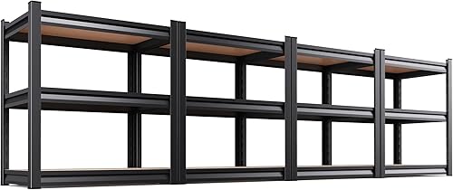 Miniatura 43 de Estantería de garaje de 71 pulgadas de alto, estantes de almacenamiento de 5 niveles, metal resistente, estante ajustable de acero para almacén,