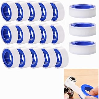 15 Rolls Teflon Tape,10m*12mm PTFE Pipe Sealant Tape,Thread Seal Plumbers Tapes Pipe White Seal Tape,Stop Leaks Plumbing Tape for Pipe