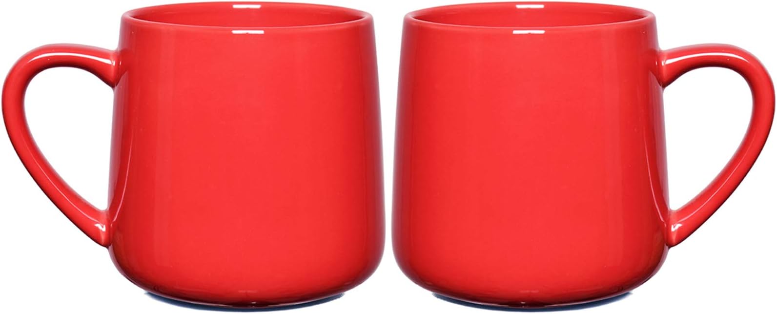 Bosmarlin Glossy Ceramic Coffee Mugs Set of 2, Tea Cup for Office and Home, 18 oz, Suitable for Dishwasher and Microwave(Red, 2)